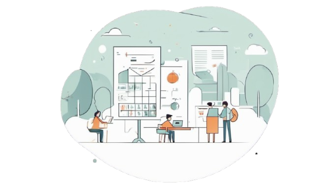 Ilustración de persona en laptop